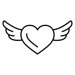 Obraz premium Heart with wings icon