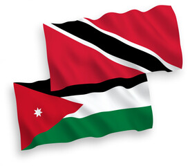 Flags of Republic of Trinidad and Tobago and Hashemite Kingdom of Jordan on a white background
