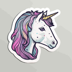 Diecut unicorn sticker design - flat vector art