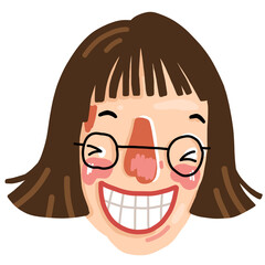 happy child with glasses