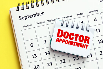 Doctor appointment in a notebook on a calendar.