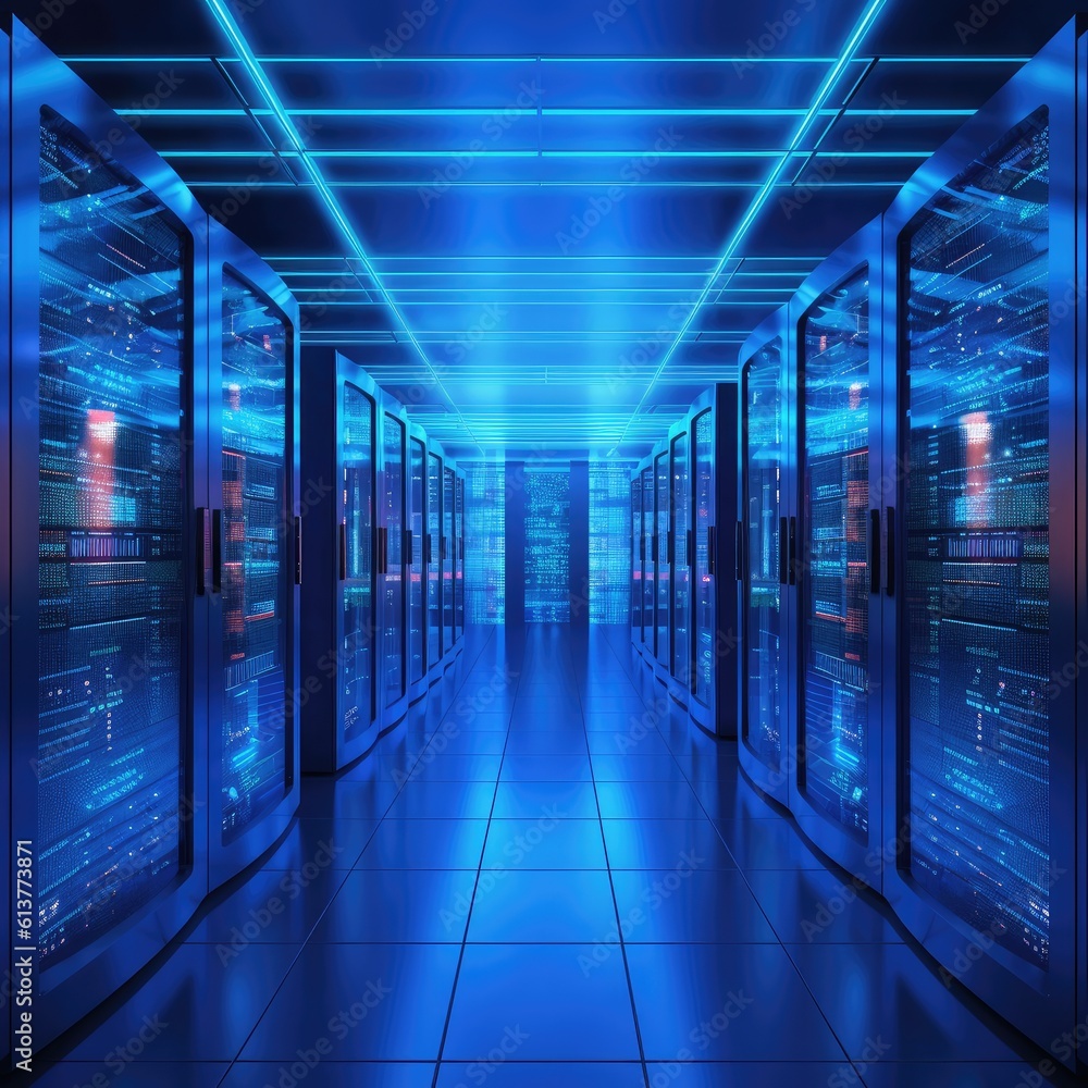Poster server power management modules. computer servers. ai generation