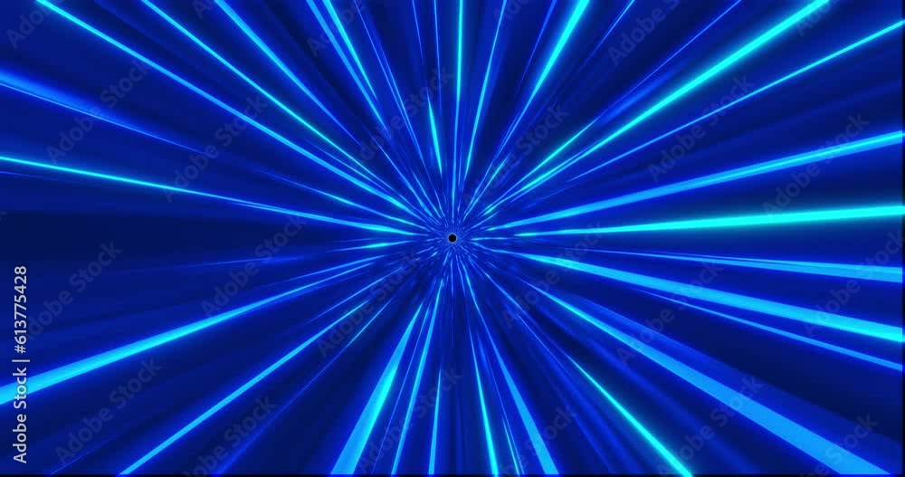 Poster animation of zoom speed lines. high speed flight lines, technology tunnel, digital lights speed, glo