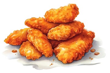 Chicken tenders illustration  Food illustration.Generative AI
