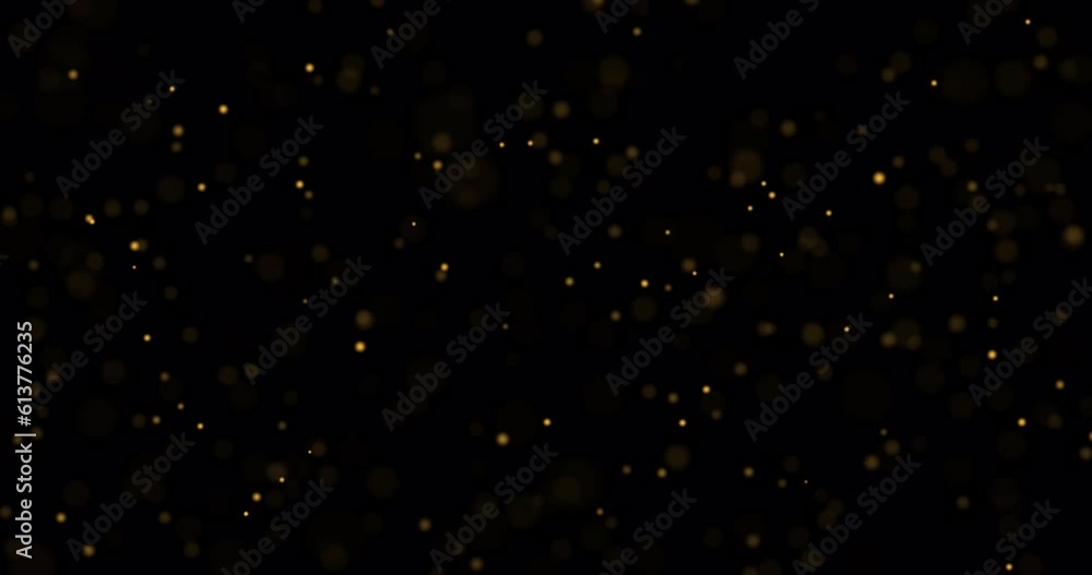 Poster golden shimmering rain, glitter particles, glowing dust, bokeh effect, abstract bright background. s