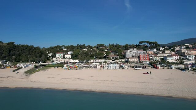 Aerial drone fly footage in Numana, Riviera del Conero, Italy.
