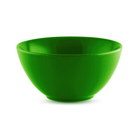 Green empty bowl  isolated on white background  on  transparent..
