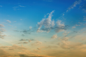 Naklejka na ściany i meble Blue sky with beautiful clouds.