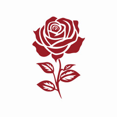 Black and White Rose Vector Illustration