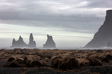 Stacks of Vik y Mirdal, Iceland, europe