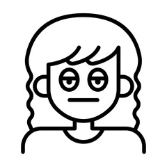Tired woman icon