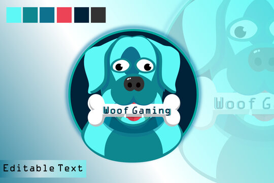 gaming logo, gaming logo of a dog , editable text ,logo for gamers,,gamingvector ,gamingvectorart,logogaming ,gamingmascotlogo 