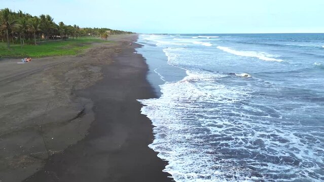 Drone shot of  beach in latin america. Lonely beach in central america