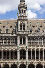 Fototapeta na wymiar Facade of tenement house called Maison du Roi (King's House) in Grand Place, Brussels, Belgium