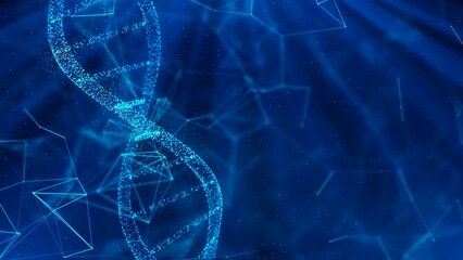 Futuristic technological interface analyzing human DNA. Medical profile of patient showing, - Powered by Adobe