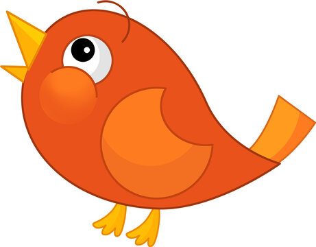 recommend clip art: Cartoon animal bird robin on white background illustration for children