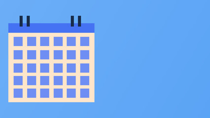 Simple flat 2D calendar animation. Digital calender with the concept of time management for scheduling appointments, meetings, trips etc.