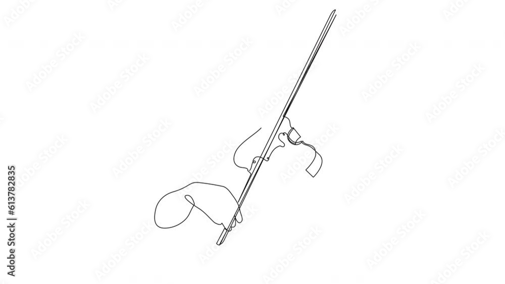 Poster animated self drawing of continuous line draw violinist. violin player classical music instrument th