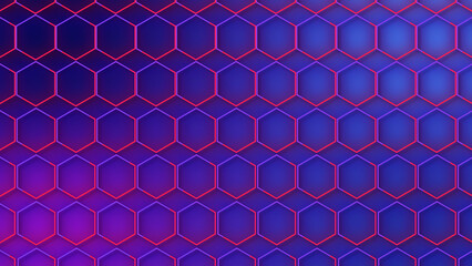 luxury abstract geometric futuristic hexagon background loop. Trendy sci-fi neon-colored bg for cyberspace, films, screensaver, wallpaper. Seamless clean and glossy technology bg.