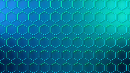 luxury abstract geometric futuristic hexagon background loop. Trendy sci-fi neon-colored bg for cyberspace, films, screensaver, wallpaper. Seamless clean and glossy technology bg. © PhoenixStock