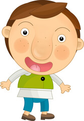 Cartoon farm character farmer boy child isolated illustration for children