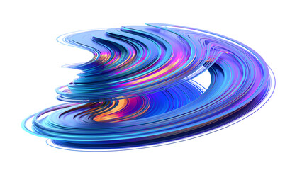 Futuristic colorful shape, 3d render