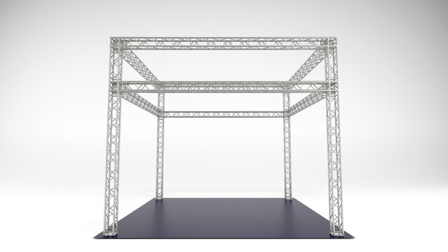 3d rendering of Aluminium truss construction for event business on color background