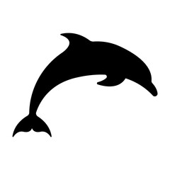 Dolphin silhouette icon flat vector illustration logo clipart