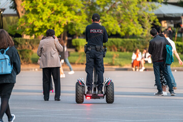 Police officer on hoverboard
