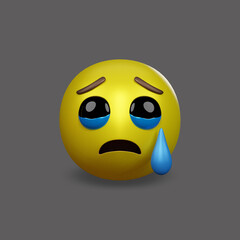 Fototapeta premium Emoji yellow face and emotion facial expression. 3d rendering