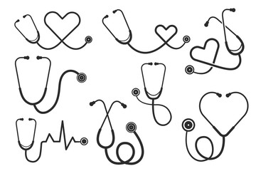 Stethoscope Vector Bundle, Medical tools  Bundle Vector, Stethoscope illustration, Doctor, Nurse, Health, illustration, Clip Art, Medical illustration,