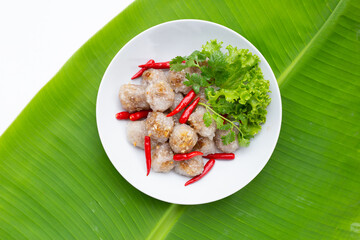 Tapioca balls with pork filling