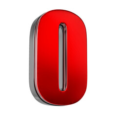 0 Number Red 3D 