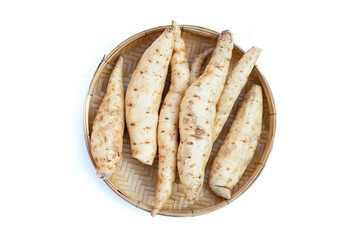 Sweet potato on white background.