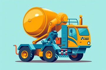 Concrete Mixer Illustration  Transportation illustration.Generative AI
