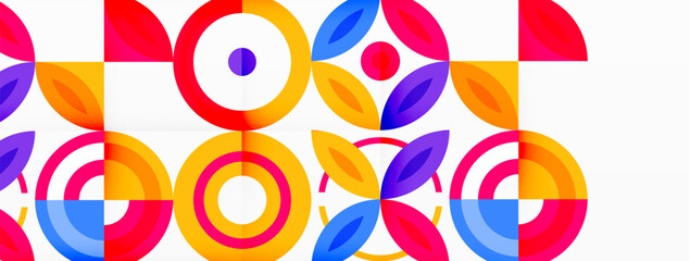 Colorful circle abstract background. Template for wallpaper, banner, presentation, background