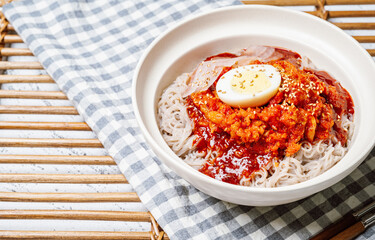 kodarinaengmyeon, Korean Cold Buckwheat Noodles with Half-dried Pollak food