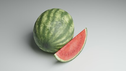 Watermelon photo on the white background