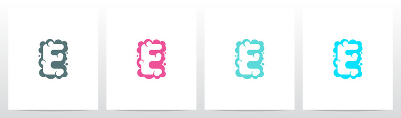 Foam Bubbles Letter Logo Design E