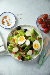 Traditional homemade Niçoise salad