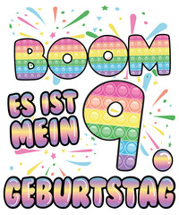 Boom It's My 9th Birthday Popper Number Pop It