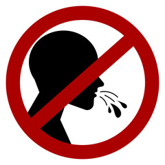 "No spitting allowed here" sign / icon