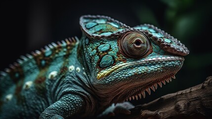 Fototapeta premium Close up of an Chameleons in nature, generative ai
