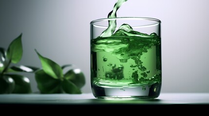Chlorophyll water, a trendy health drink renowned for its potent detoxifying properties and potential health benefits. Generative AI