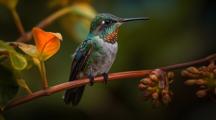 Fototapeta premium kingfisher on branch by generative ai
