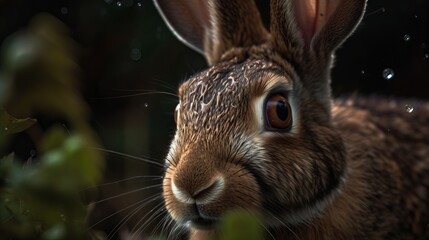 rabbit in the garden by generative ai