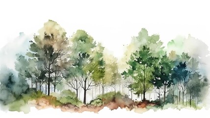 a beautiful picture of a forest painted with watercolors