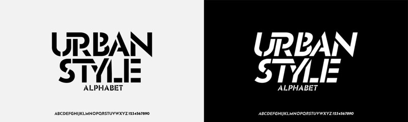 Abstract modern urban alphabet fonts, simple, technology, fashion, digital, future creative logo font. vector illustration