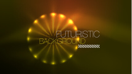 Neon glowing circles, magic energy space light concept, abstract background wallpaper design