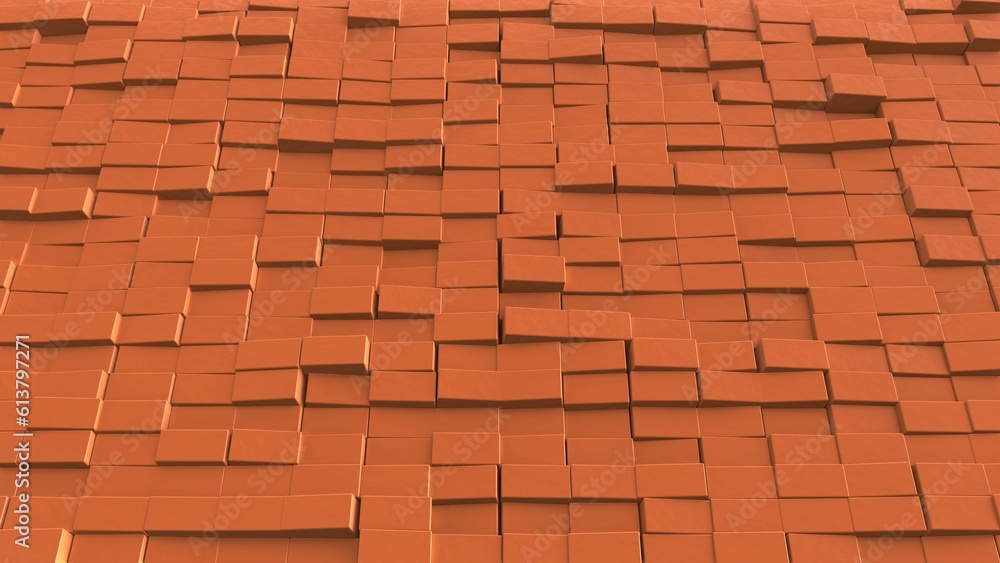 Poster concept brick wall perspective. brick wall illuminated by light from daylight. abstract background l